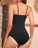 Emoswimsuit - Women's Bandeau Bikini Swimsuits 2 Piece Strapless Tummy Control Bathing Suit