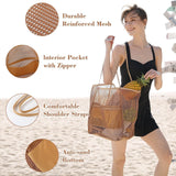 Emoswimsuit - Women's Swimming Beach Bag Portable One Shoulder Storage Bag Crossbody Bag Versatile Mesh Bag