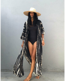 Emoswim - Green Hooded Printed Beach Vacation Swimsuit Cover Up