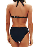 Emoswim - Women Two Piece Bathing Suits Push Up Bikini Set Halter Swimsuit Vintage Swimwear