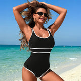 Emoswimsuit - One Piece Boho Swimsuits for Women High Waisted Tummy Control Cutout Vintage Swimsuit Bathing Suit