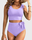 Emoswimsuit - Two Piece High Waisted Swimsuits Women Tummy Control Bikini Modest Bathing Suit