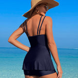 Emoswimsuit - Women's One Piece Swimsuit V Neck Soft Mesh Patchwork Monokini Comfy Breathable Bathing Suits Slimming