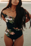 Emoswimsuit - The Floral off Shoulder One Piece Swimsuit