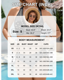 Emoswim - Women's Bikini Set Petal Hollow V Neck Two Piece Swimsuit