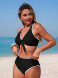 Emoswim - Womens Bikini Sets V Neck Halter Tankini Bathing Suits High Waisted Swimsuits