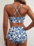 Emoswim - 2026 Summer Two Piece Bikini Set U-Wire Cutout High Waisted Swimsuit