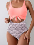 Emoswim - Women's One Piece Swimsuit Tummy Control Slimming Bathing Suit Cutout Tie Knot Swimwear