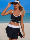 Emoswim - Women's High Waisted Bikini Sets Tummy Control Swim Skirt Two Piece Swim Suit