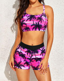 Emoswim - Women's 3 Piece Scoop Neck Criss Cross Tankini Swimsuits