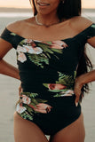 Emoswimsuit - The Floral off Shoulder One Piece Swimsuit