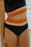 Emoswimsuit - Black Colorblock Cut Back Bikini Set