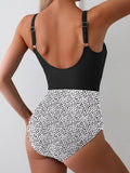 Emoswimsuit - Women's One Piece Swimsuit Tummy Control Slimming Bathing Suit Cutout Tie Knot Swimwear