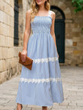 Lace Stripe Cami Maxi Dress_CWDMD02744