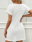 V Neck Twist Beach Cover Dress_CWDSD11960