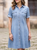 Denim Loose Plus Size Midi Dress_CWJSK00277