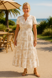 Marcelline| Timeless Toile Maxi – Elegant Flattering Comfort with Effortless Flow