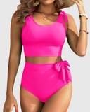 Emoswim - Two Piece High Waisted Swimsuits Women Tummy Control Bikini Modest Bathing Suit