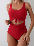 Emoswimsuit - Women's One Piece Swimsuit Tummy Control Slimming Bathing Suit Cutout Tie Knot Swimwear
