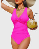 Emoswim - Women Tummy Control One Piece Swimsuit - Push Up Bathing Suit Full Coverage Slimming Swimwear