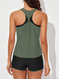 Emoswim - Womens Athletic 3 Piece Tankini Swimsuits with Shorts Swim Tank Tops