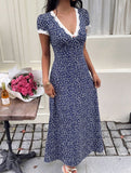 Lace Patch Floral V Neck Maxi Dress_CWDMD02895
