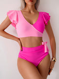 Emoswimsuit - Womens High Waisted Bathing Suits Tummy Control Two Piece Swimsuits Ruffle Bikini Sets Criss Cross Ruched Swimwear