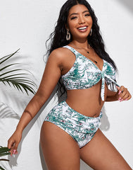 Emoswimsuit-Light Green High-Waist Bikini Suit