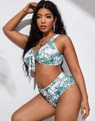 Emoswimsuit-Light Green High-Waist Bikini Suit