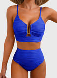 Emoswim - 2026 Summer Two Piece Bikini Set U-Wire Cutout High Waisted Swimsuit