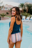 Emoswimsuit - Tie Front Blouson Tankini