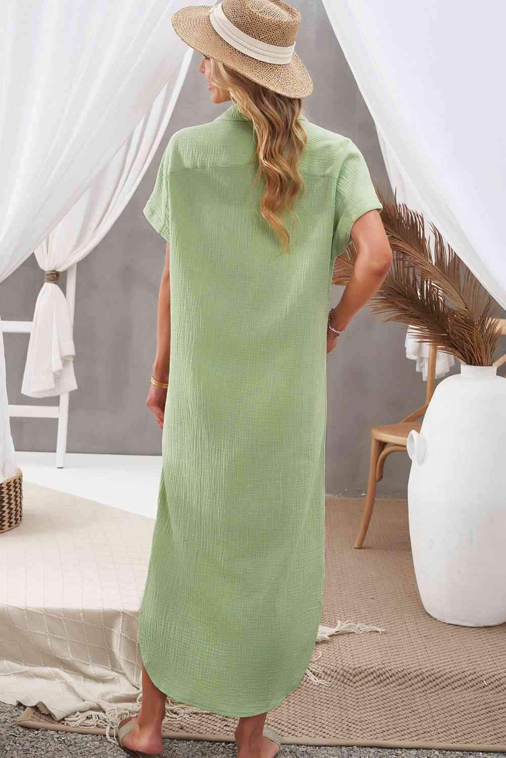 Emoswimsuit - White Solid Color Long Sun-proof Cardigan Cover Up