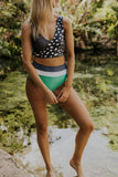 Emoswimsuit - High Waist V-Neck Black Rocky Point Bikini Set