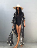Emoswimsuit - Green Hooded Printed Beach Vacation Swimsuit Cover Up