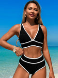 Emoswim - Womens High Waisted Bikini Sets Cheeky Swimsuit Bathing Suit