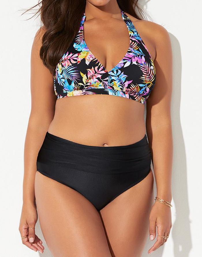 Emoswimsuit - Watercolor Floral Halter Bikini Set