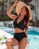 Emoswimsuit - Tummy Control Bathing Suits Modest High Waisted Bikini Sets