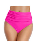 Emoswim - Tummy Control High Waisted Ruched Swim Shorts Bikini Bottom