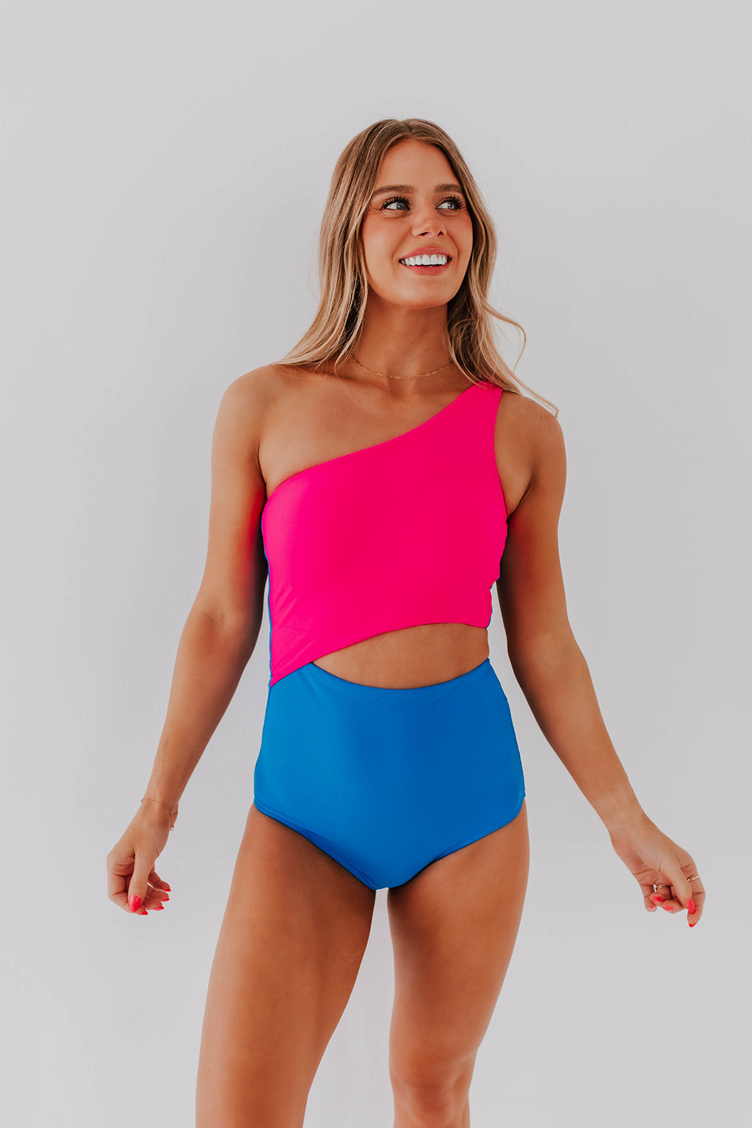 Emoswimsuit - London Cut Out One Piece In Neon Pink