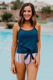 Emoswim - Tie Front Blouson Tankini
