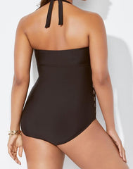 Emoswimsuit - Black Cut Out Underwire One Piece Swimsuit