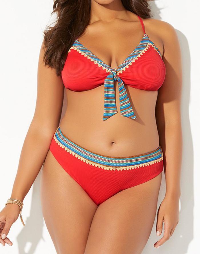 Emoswimsuit - Red High Waist Bikini Set