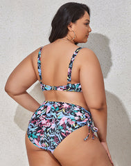 Colorful Print Plus Size Bikini