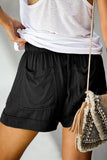 Emoswimsuit - Womens Drawstring Shorts Summer Elastic Waist Casual Lightweight with Pockets
