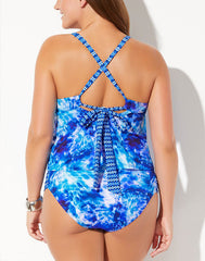 Emoswimsuit - Tie Dye Scarf X-Back Tankini Set