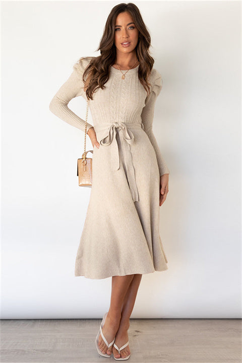 Emoswimsuit - Self-Cultivation Bubble Long-Sleeved Knitting Dress