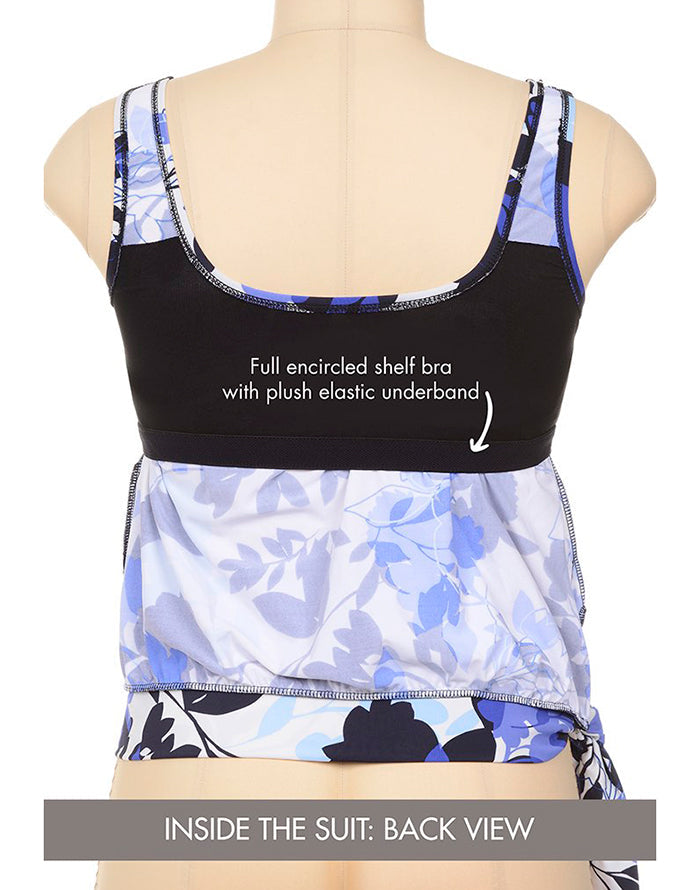 Emoswimsuit - Everlasting Floral Side Tie Blouson Tankini Set