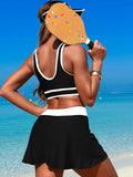 Emoswim - Womens High Waisted Bikini Sets Swim Skirt Two Piece Swim Suit
