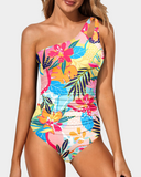 Emoswimsuit - One Shoulder One Piece Swimsuit for Women Tummy Control Bathing Suits