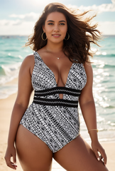 Emoswimsuit - White Water Sexy Lace Plunge One Piece Swimsuit